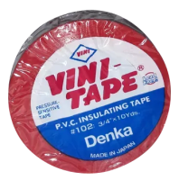 Изолента японская ПВХ красная 18 мм*10м Vini Tape