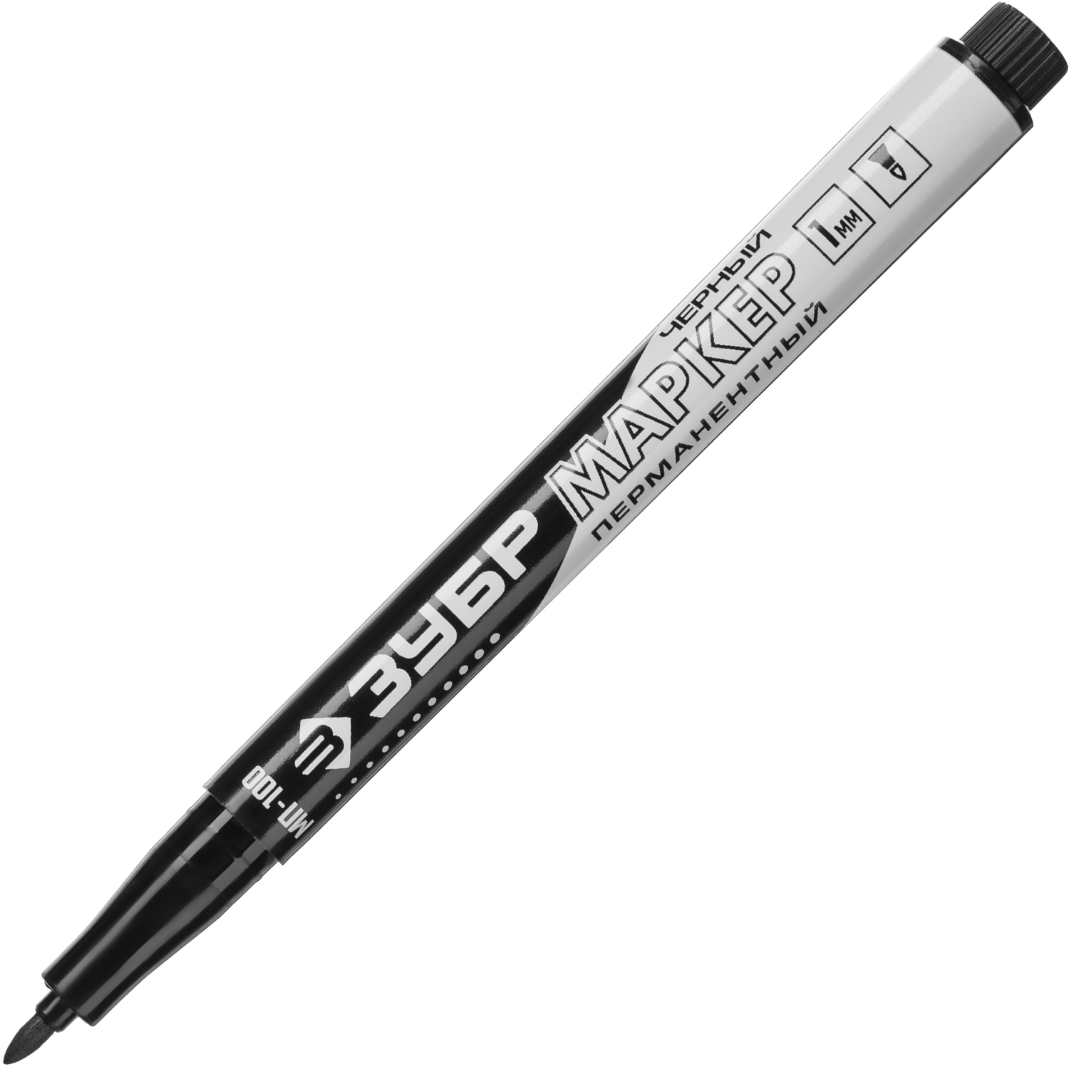 ЗУБР МП-100 черный, 1 мм заостренный перманентный маркер (06320-2)