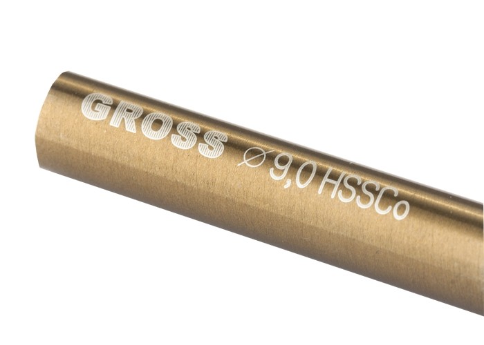 Сверло по металлу 9,0мм HSS Co-5% GROSS 72338