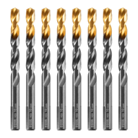 Сверла по металлу 10мм 8шт HSS-Tin DENZEL GOLDEN TIP 717222