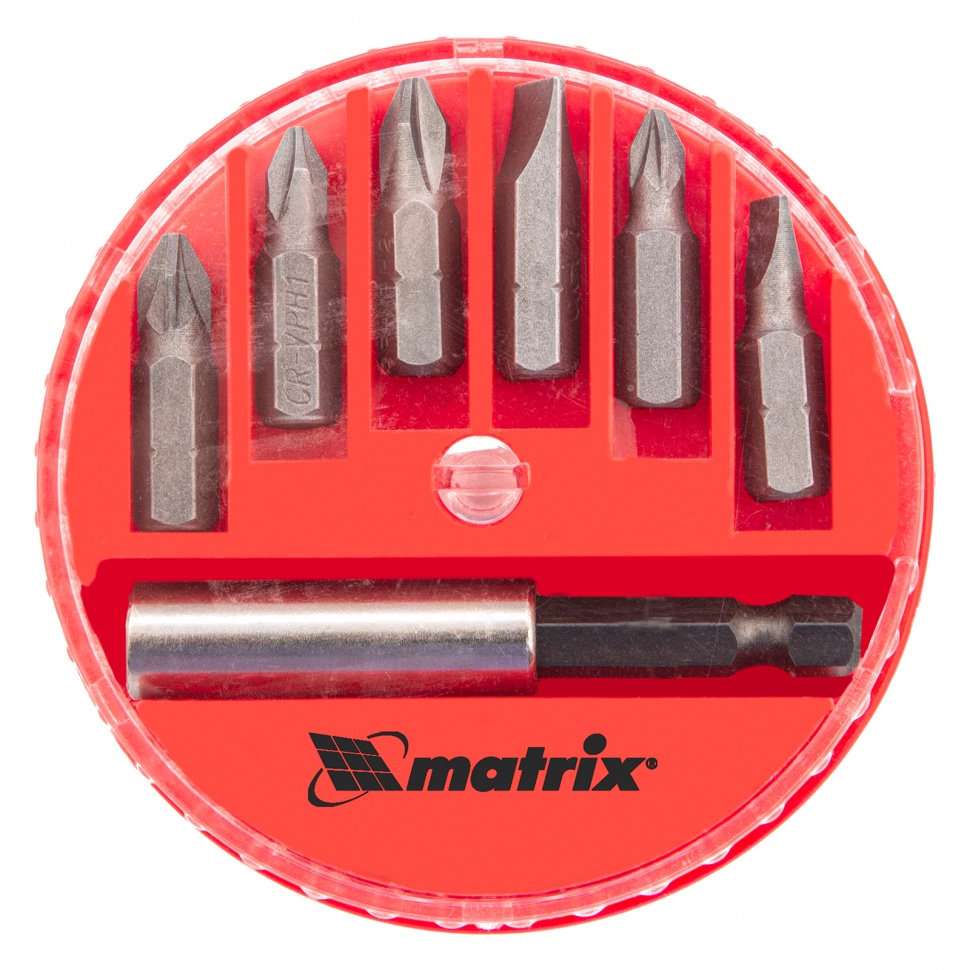 Набор бит + магнитный адаптер 7 предметов MATRIX 11392