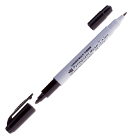 Маркер черный двухсторонний Crown Multi Marker Twin пулевидный 2мм/1мм