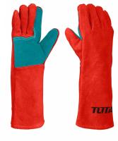 Сварочные перчатки красные 40см TOTAL TSP15161