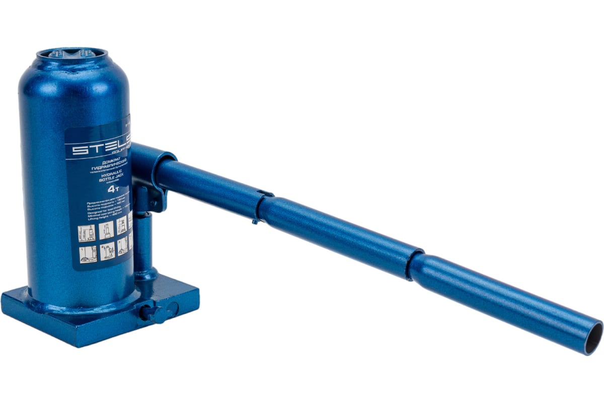 Домкрат гидравлический бутылочный телескопический 4т h подъема 190-480мм STELS 51140