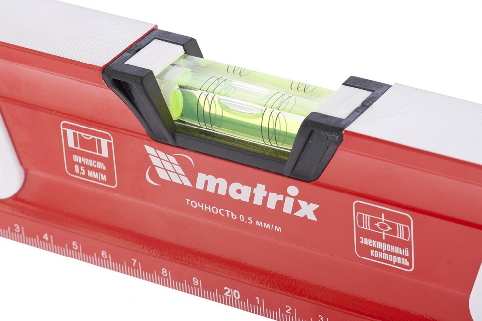 Уровень магнитный фрезерованный 1000мм 3 глазка MATRIX 34733