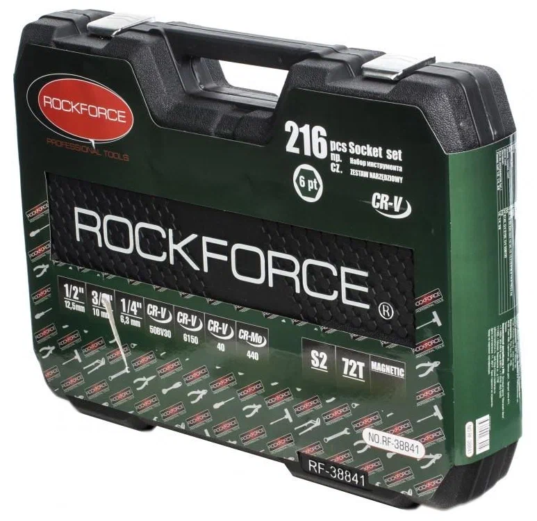 Набор автоинструмента 216шт 1/4" 3/8" 1/2" RockForce RF-38841 