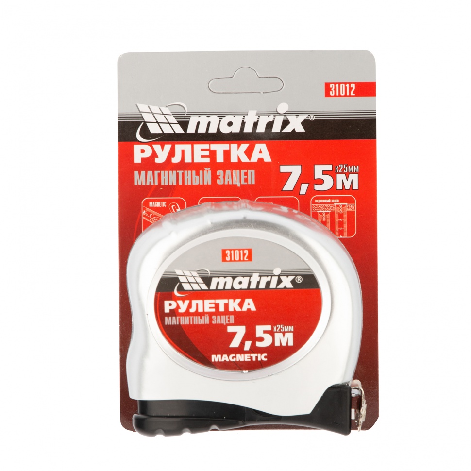 Рулетка Magnetic 7,5м*25мм MATRIX 31012