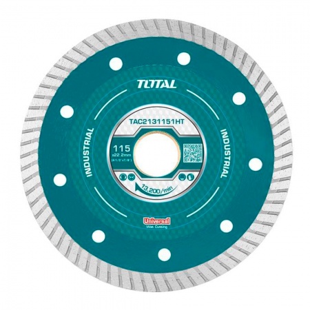 Диск алмазный ультратонкий 115*22,2мм TOTAL ТУРБО TAC2131151HT