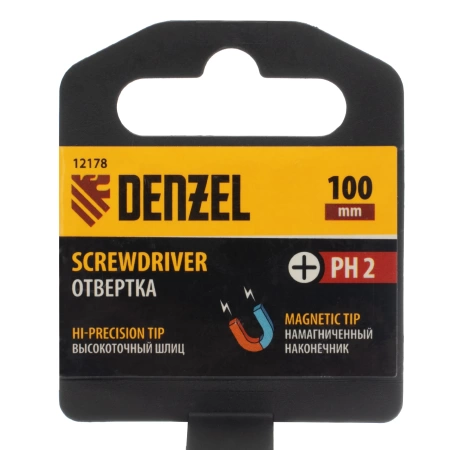 Отвертка PH2*100мм DENZEL 12178