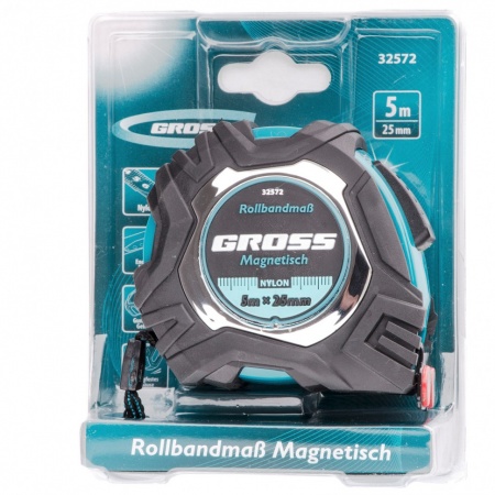 Рулетка Magnetisch 5м*25мм GROSS 32572