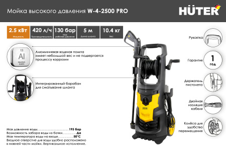 Мойка Huter W-4-2500 PRO 70/8/31