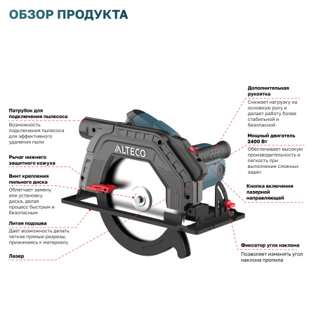 Циркулярная пила ALTECO CS 2400-235 L 
