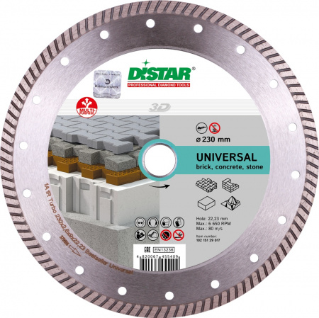 Круг алмазный Bestseller Universal Turbo 230*22,23 DISTAR