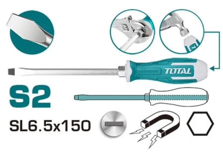 Отвертка ударная SL6-5 150мм TOTAL THGS61506