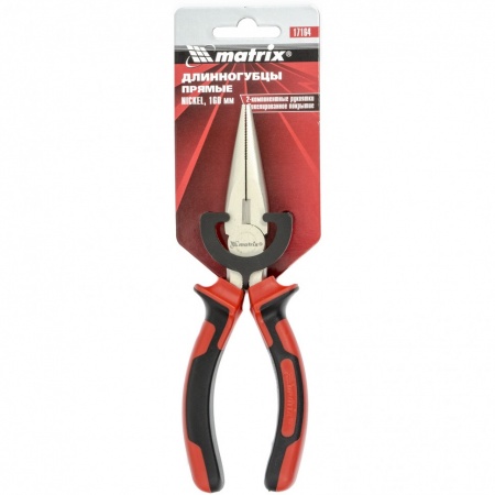 Длинногубцы прямые 160мм MATRIX NICKEL 17164
