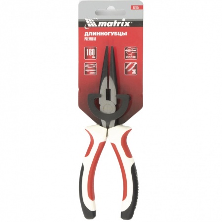 Длинногубцы прямые 160мм MATRIX Premium 17185