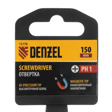 Отвертка PH1*150мм DENZEL 12176