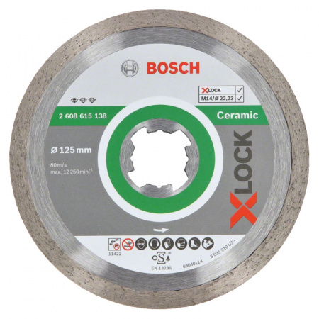 Диск алмазный отрезной 125*22,23мм Bosch X-Lock Standard 2608615138