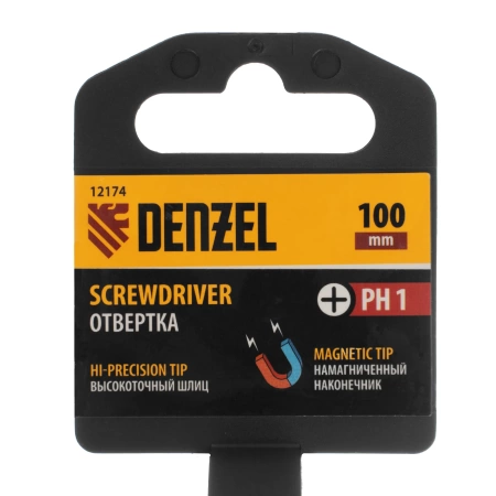 Отвертка PH1*100мм DENZEL 12174