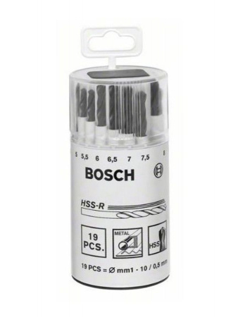 Набор сверл по металлу d-1-10мм 19шт Bosch HSS-R 2607018355