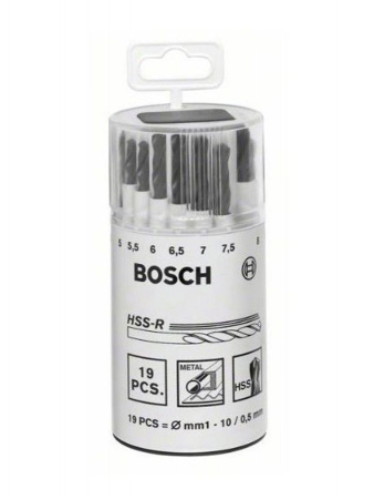 Набор сверл по металлу d-1-10мм 19шт Bosch HSS-R 2607018355