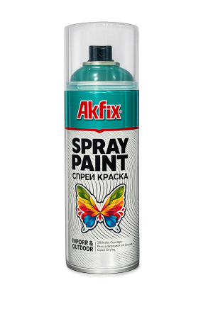 Аэрозольная глянцевая краска AKFIX RAL 6016 SP6016G зеленая 380мл  