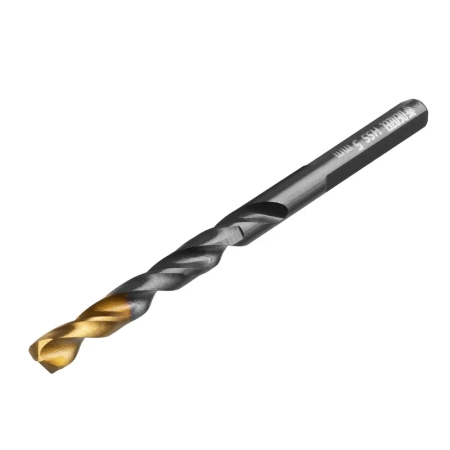 Сверла по металлу 5мм 10шт HSS-Tin DENZEL GOLDEN TIP 717213