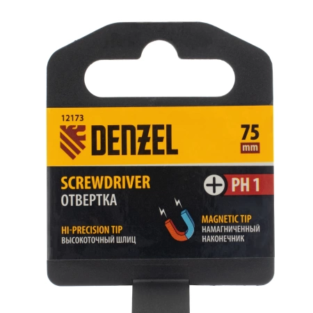 Отвертка PH1*75мм DENZEL 12173