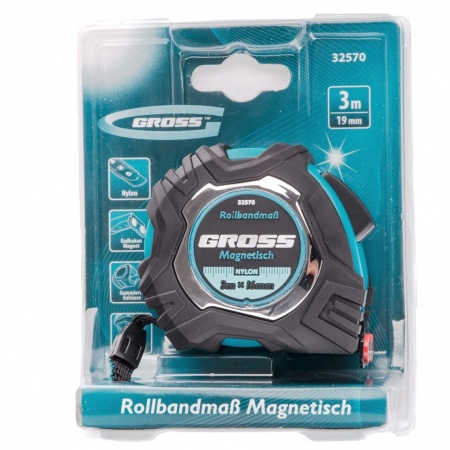 Рулетка Magnetisch 3м*16мм GROSS 32570