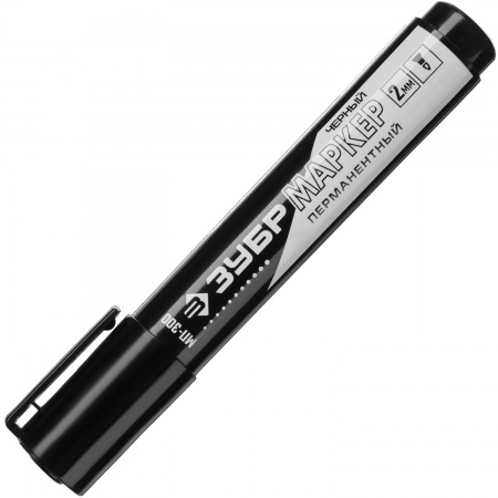 ЗУБР МП-300 черный, 2 мм заостренный перманентный маркер с увелич объемом (06322-2)